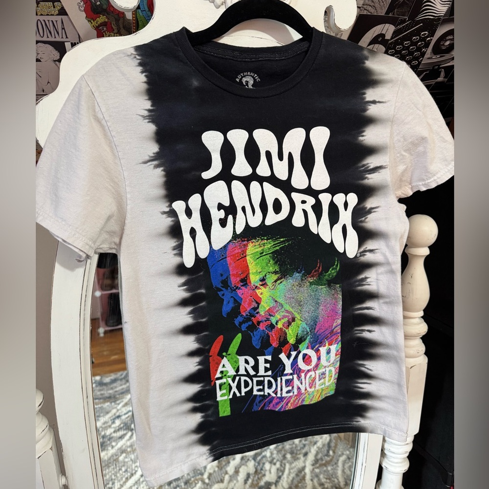 Jimi Hendrix Tie-Dye Graphic Tee - Black and White